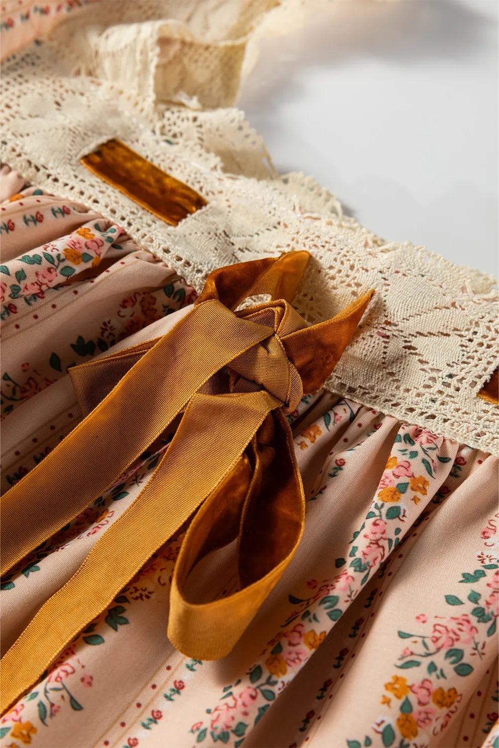 Prairie Velvet Bow Dress