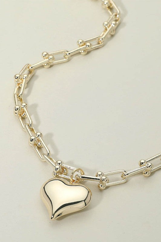 Queelie Puffy Heart Necklace