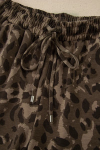 Quincy Leopard Raw Seam Pant Set