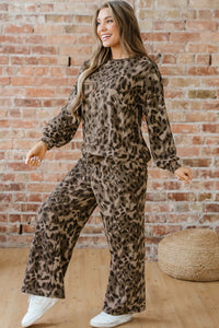 Quincy Leopard Raw Seam Pant Set