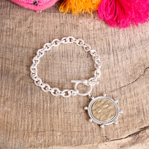 Rosalie Cross Coin Bracelet