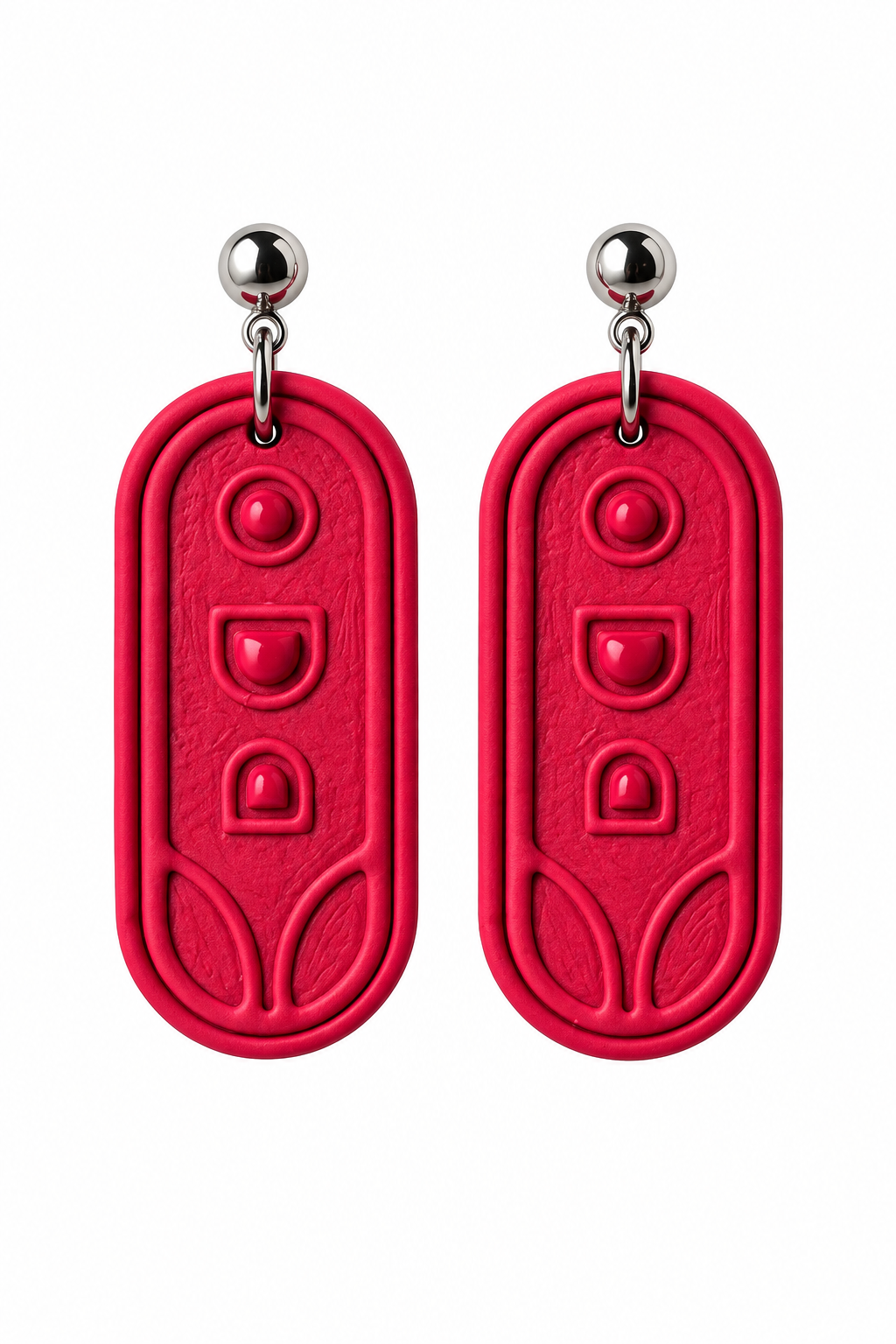 Rosy Retro Dangle Earrings