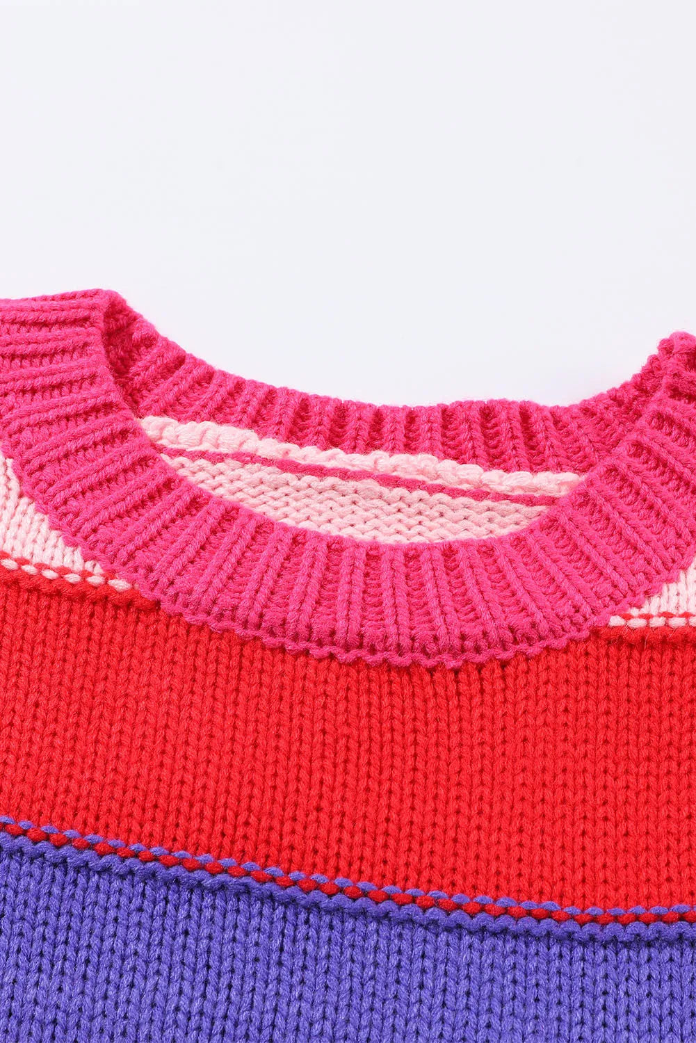Ryla Striped Knit Pompom Sweater Curvy