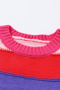Ryla Striped Knit Pompom Sweater Curvy