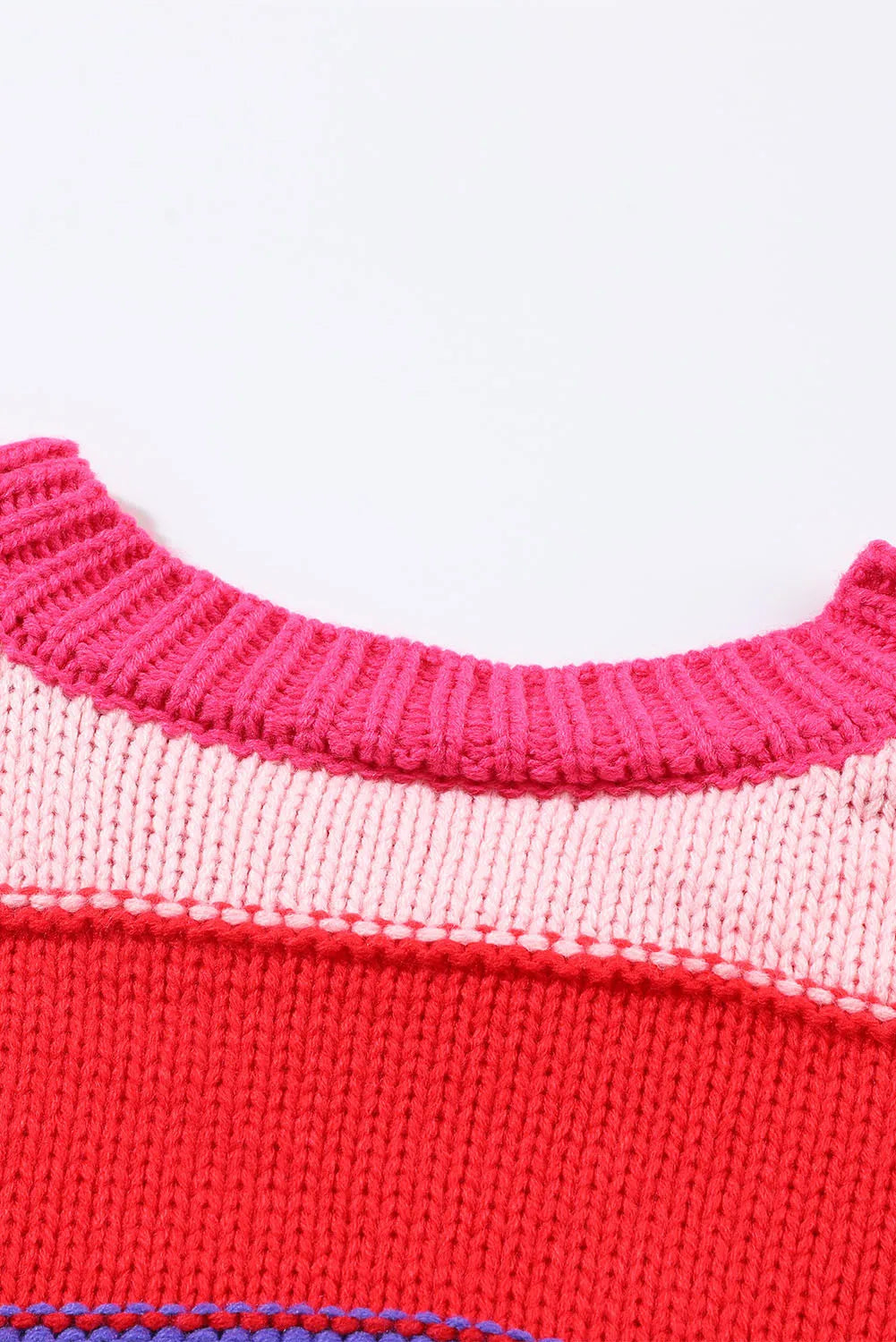 Ryla Striped Knit Pompom Sweater Curvy
