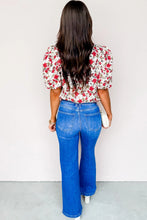 Sara Red Floral Print Top