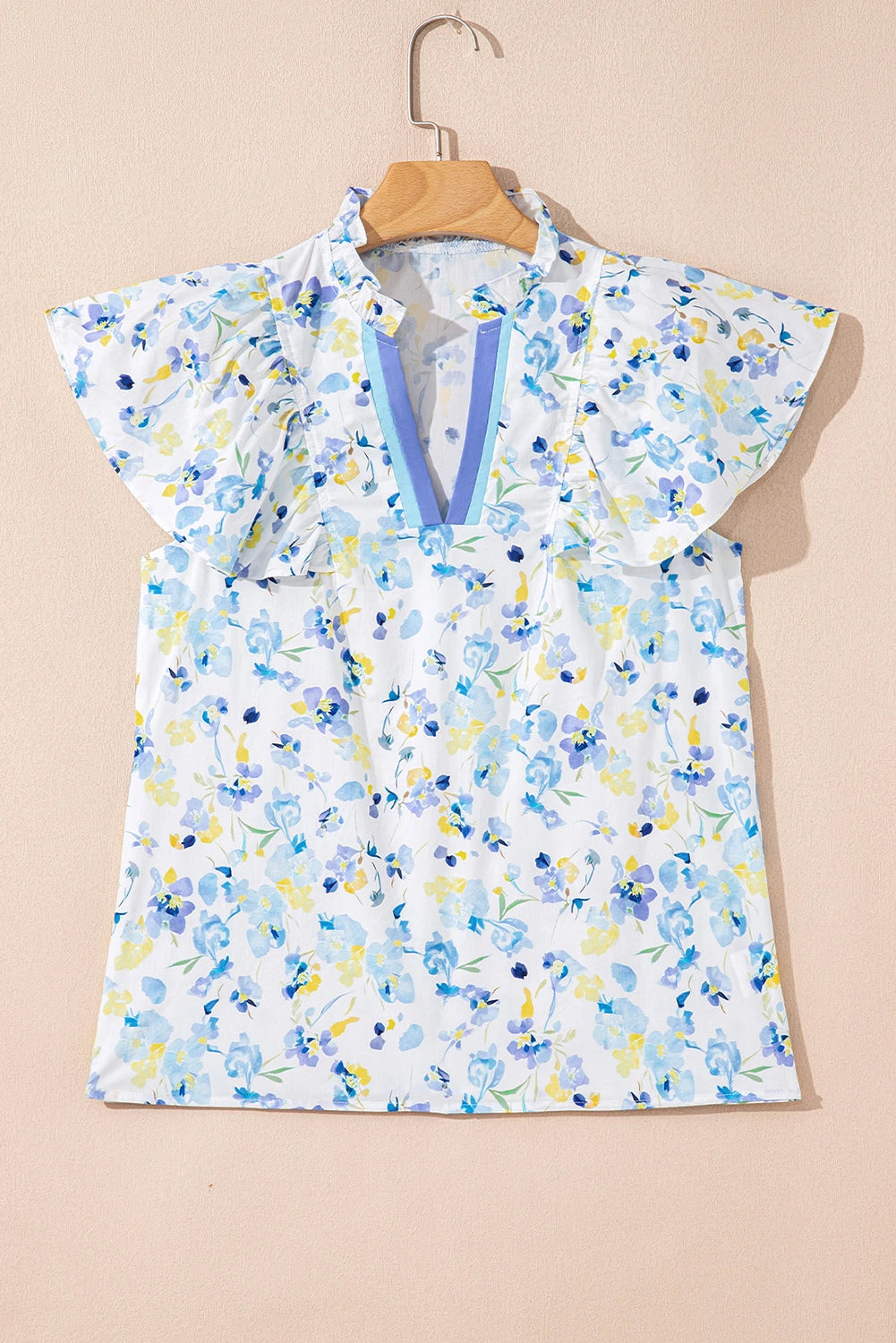 Sky Floral Print Top