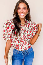 Sara Red Floral Print Top