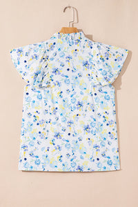 Sky Floral Print Top