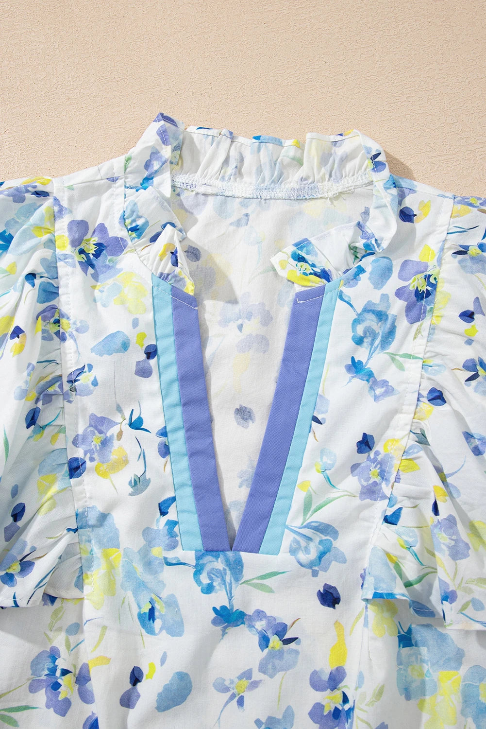 Sky Floral Print Top