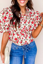 Sara Red Floral Print Top
