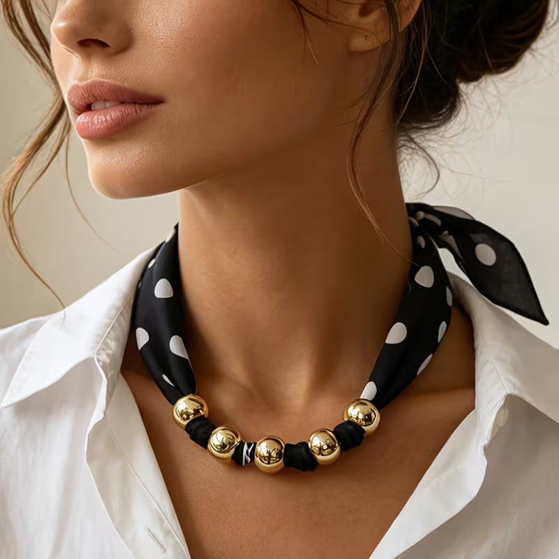 Simply Spotted Scarf Necklace