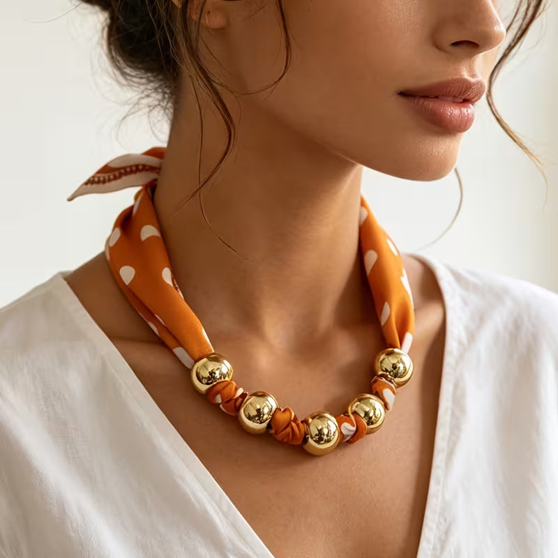 Simply Spotted Scarf Necklace