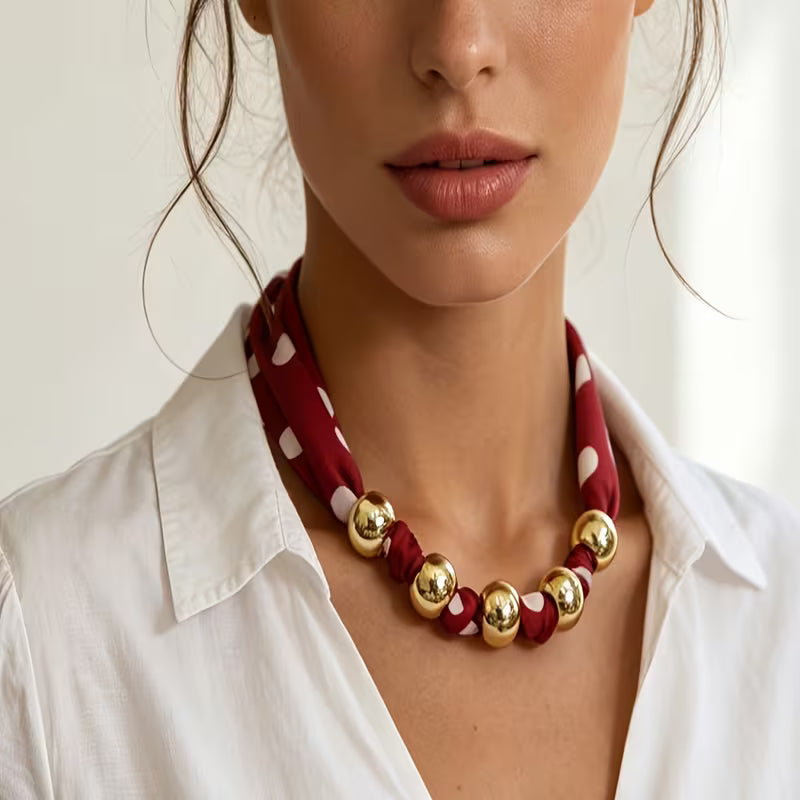 Simply Spotted Scarf Necklace