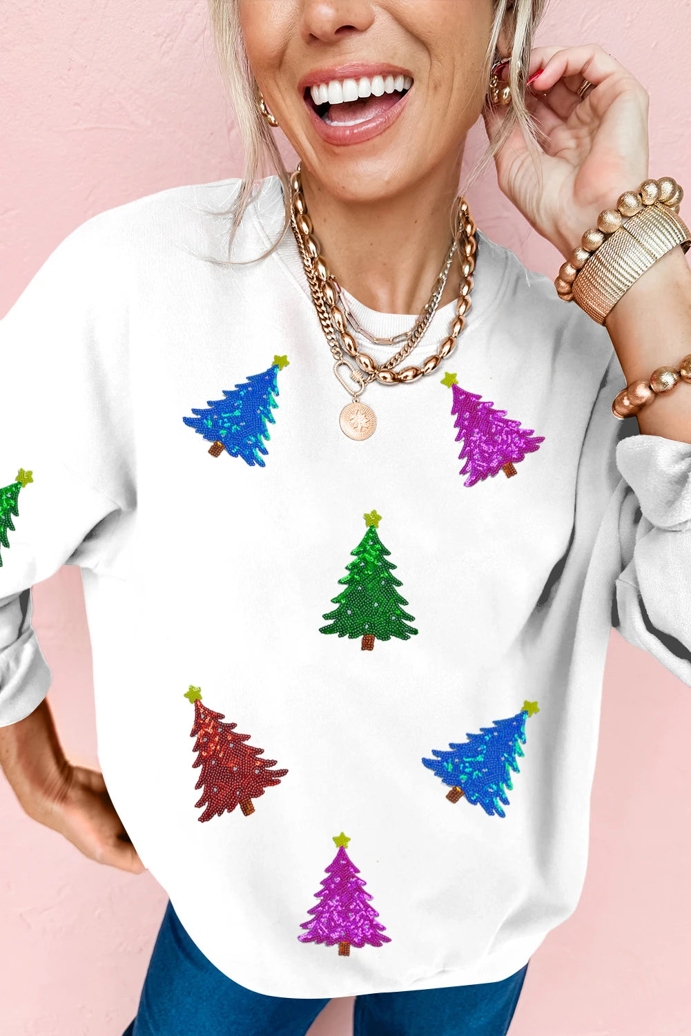 Sequin Christmas Tree Sweatshirt