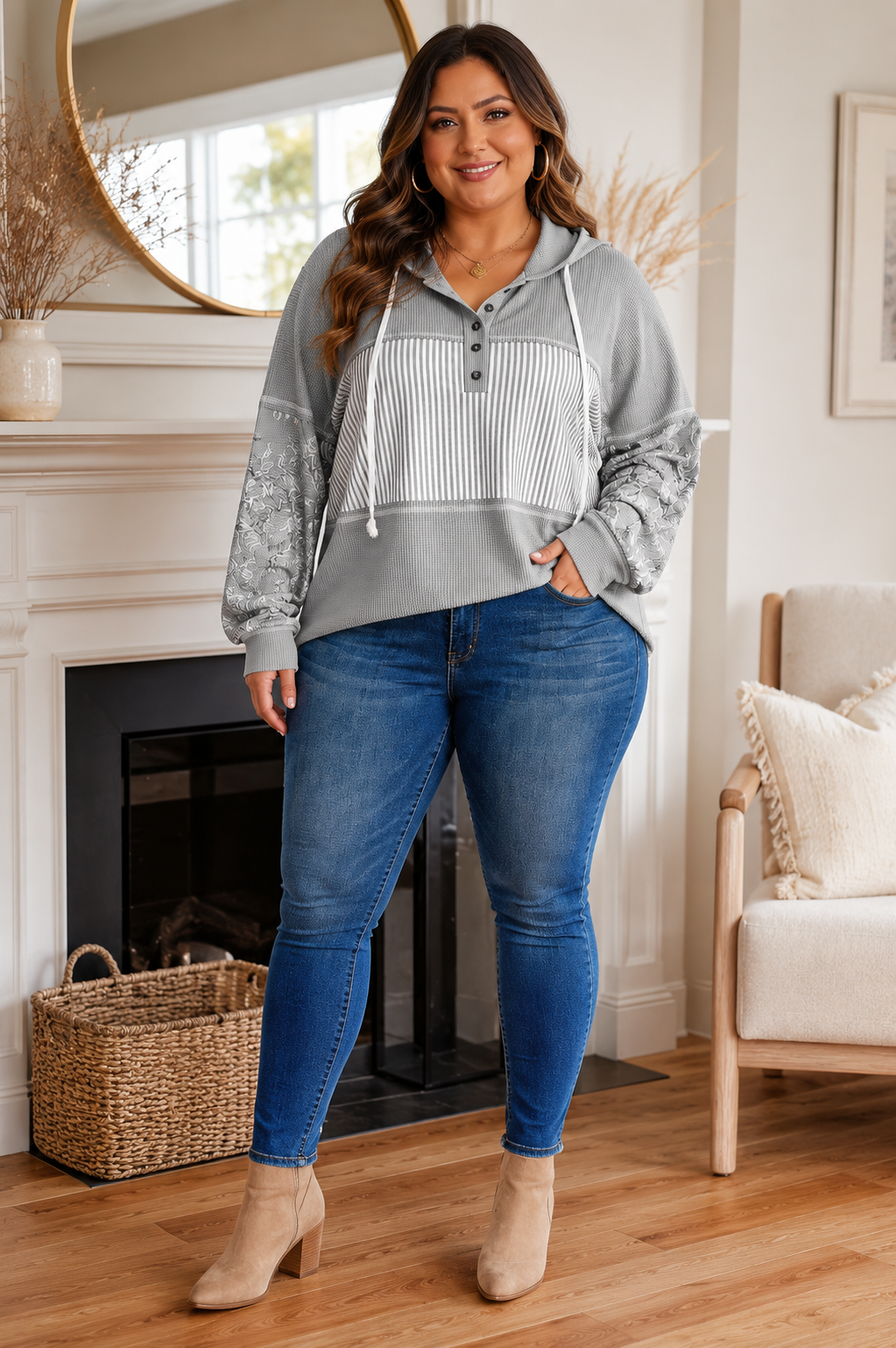 Spencer Hooded Top in Curvy