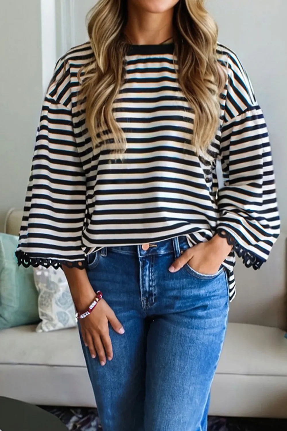 Story Lace Trim Top