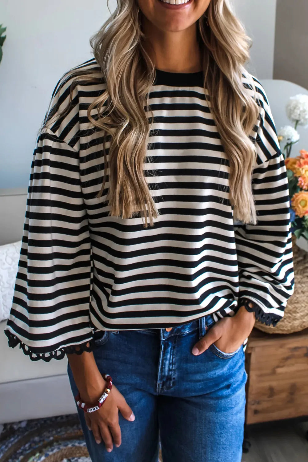 Story Lace Trim Top