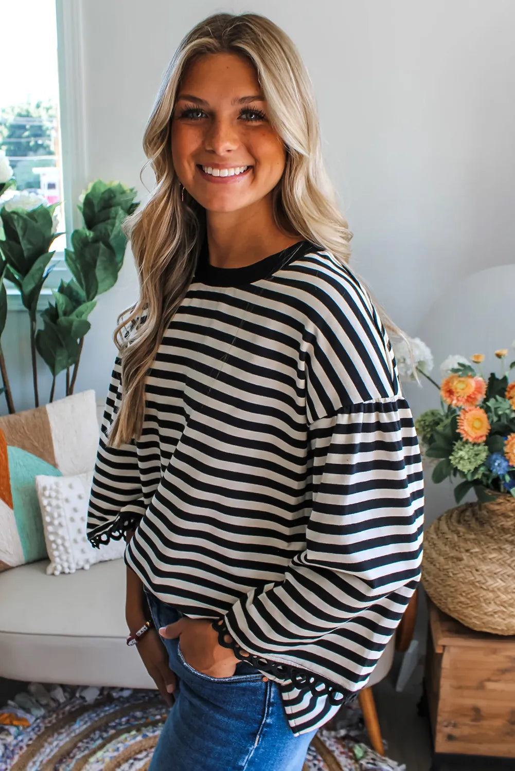Story Lace Trim Top