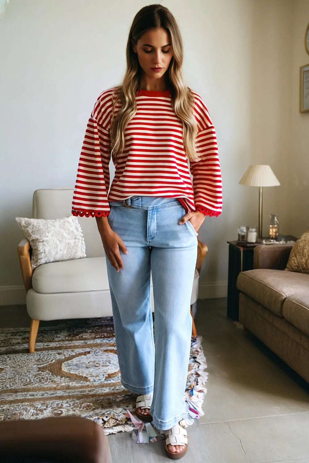 Story Lace Trim Top