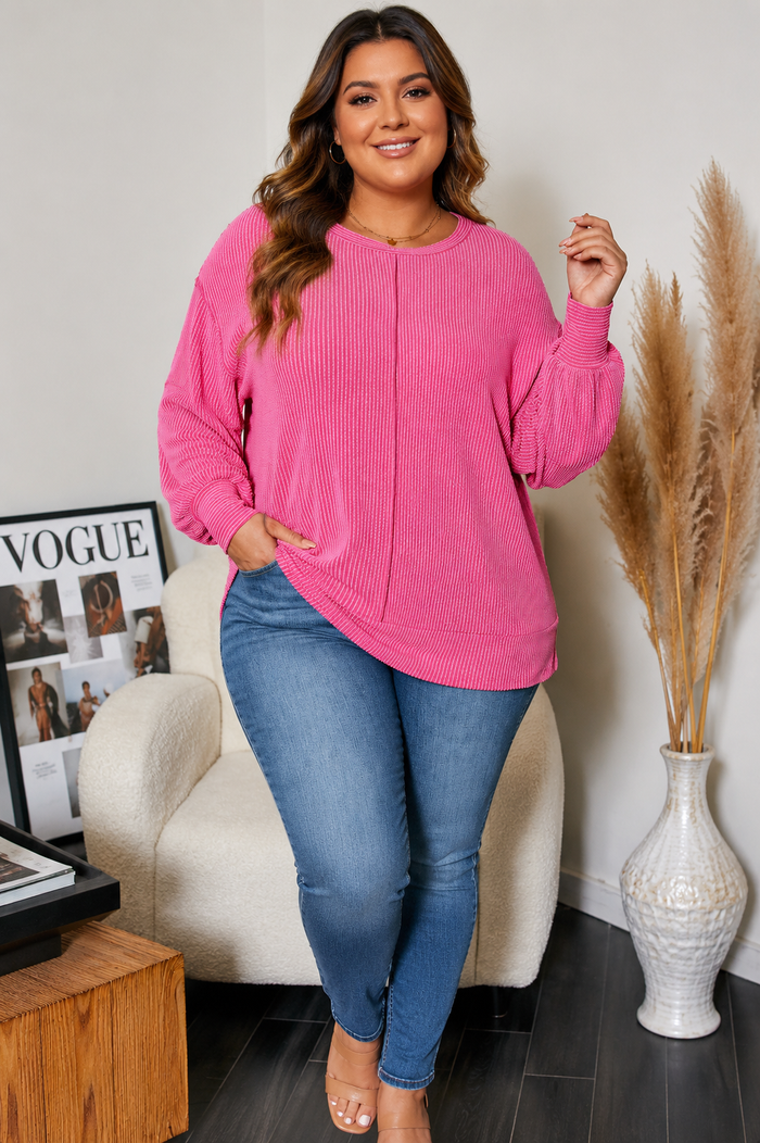 Sullivan Bonbon Spiral Ribbed Top