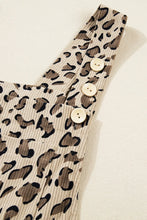 Teddie Leopard Bib Wide Leg Jumpsuit