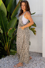 Teddie Leopard Bib Wide Leg Jumpsuit