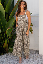 Teddie Leopard Bib Wide Leg Jumpsuit