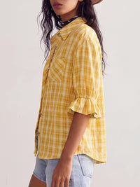Golden Hour Plaid Top Curvy