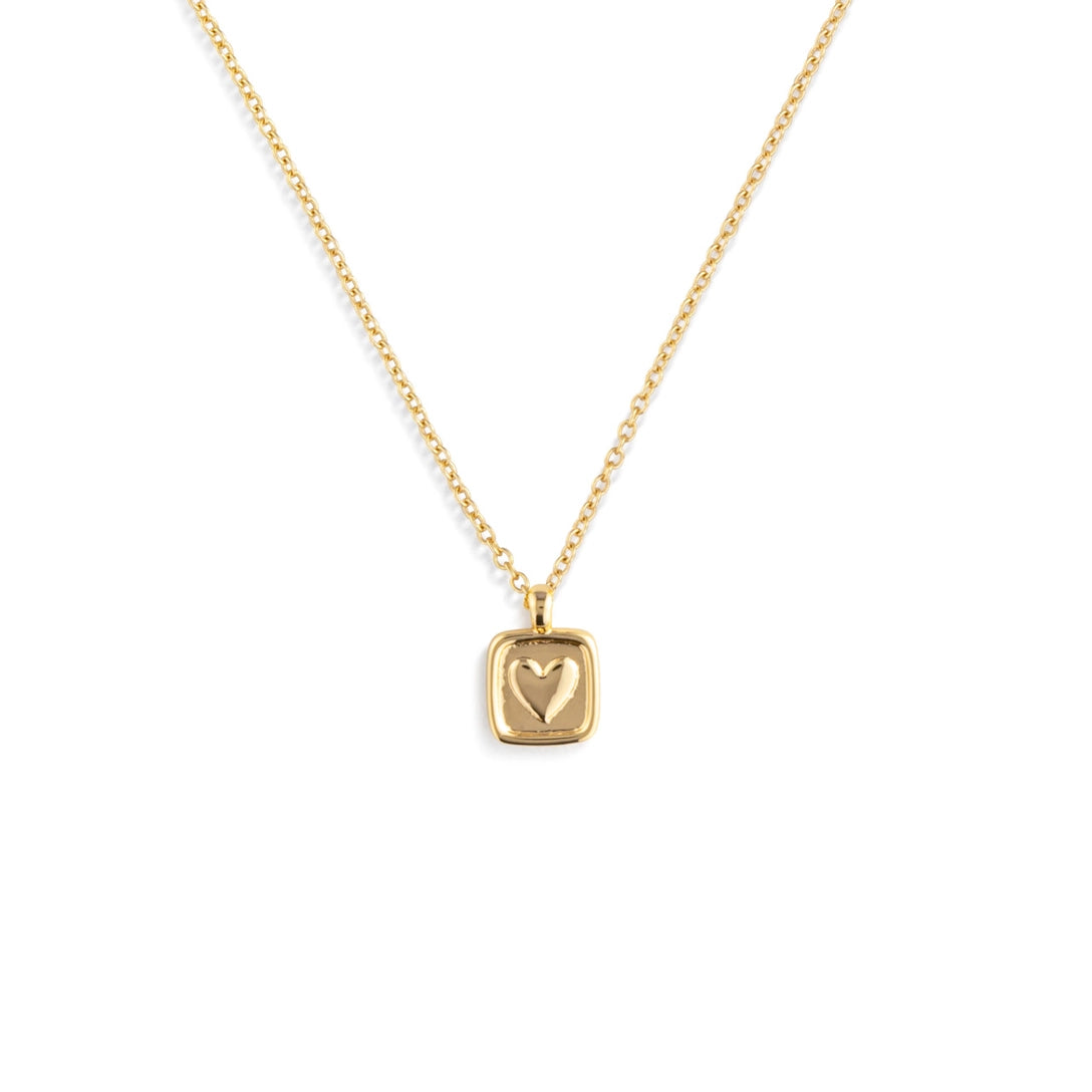 Thank You Floral Card and Gold Heart Necklace