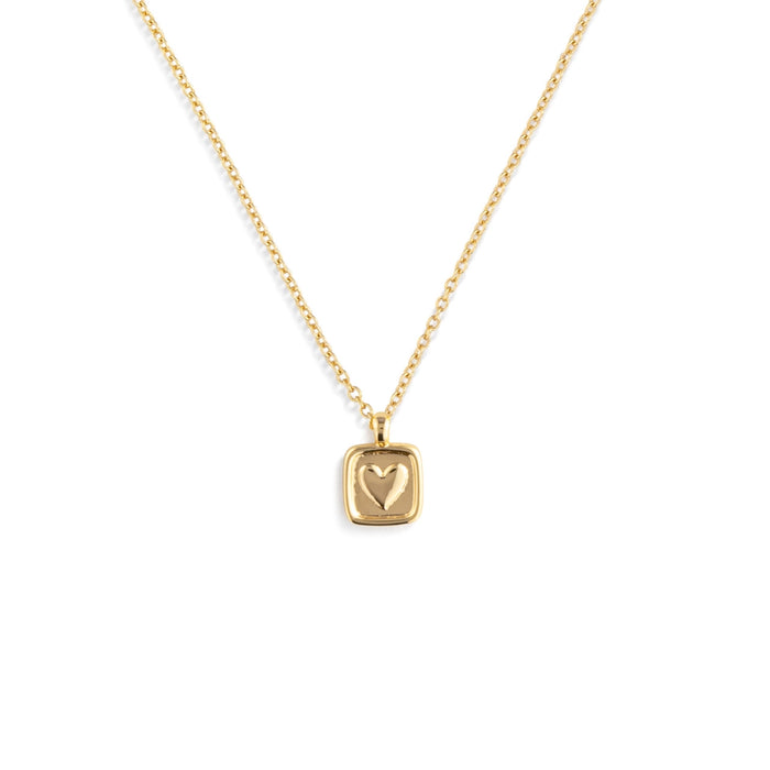 Thank You Floral Card and Gold Heart Necklace