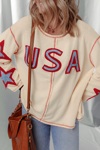 Theodora USA Star Patchwork Top