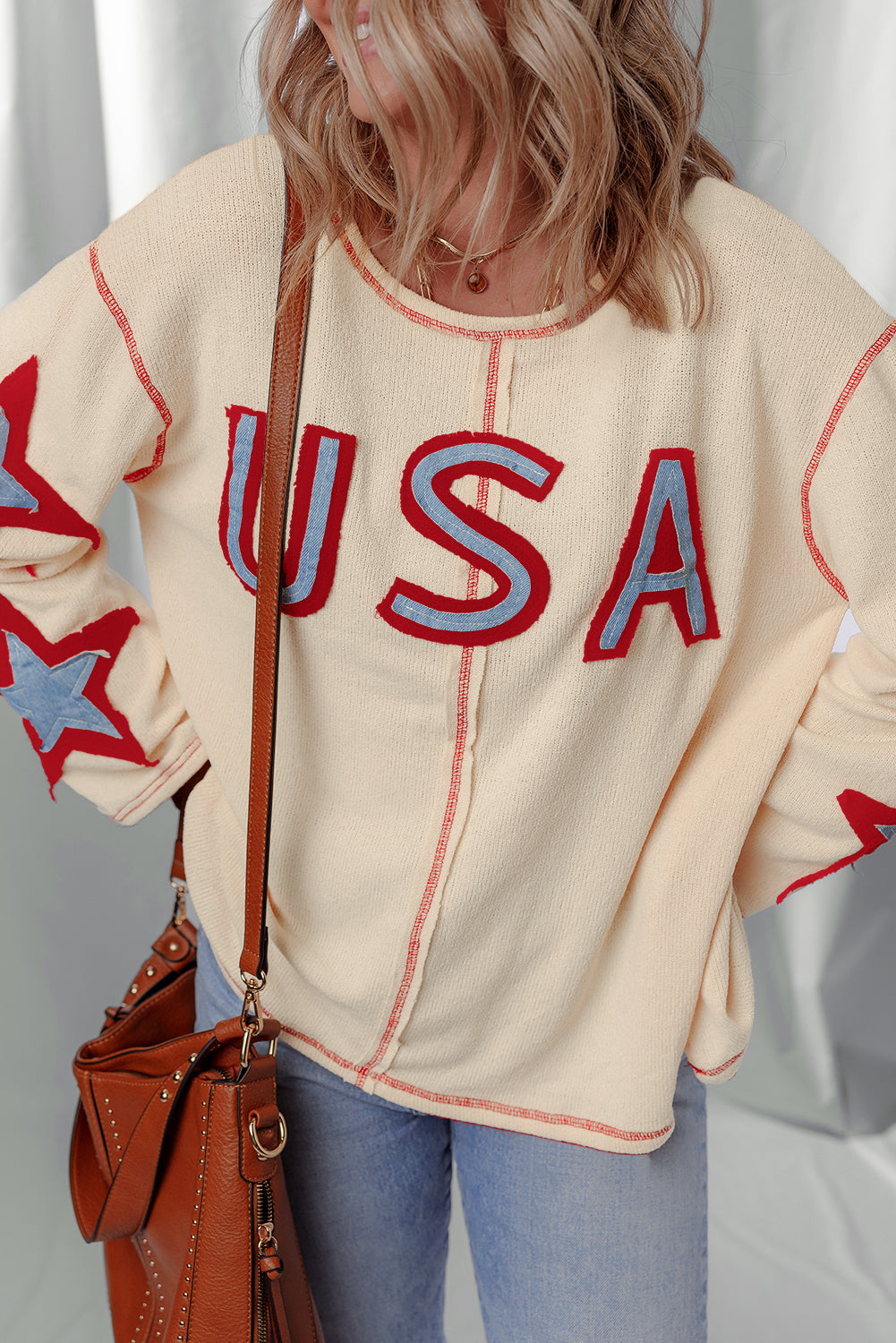 Theodora USA Star Patchwork Top