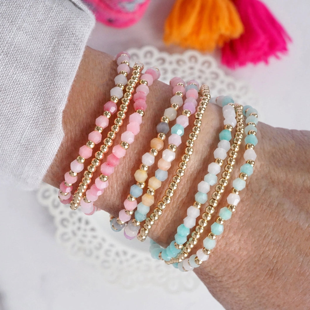 Tia Glass Bead Bracelet Stack