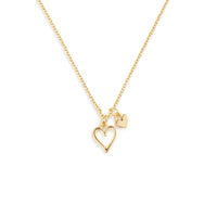 True Friend Floral Card and Gold Hear Necklace