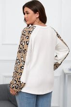 Valley Waffle Knit Leopard Top Curvy