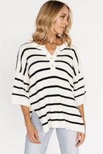 Vera White Stripe Sweater Tee