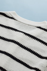 Vera White Stripe Sweater Tee