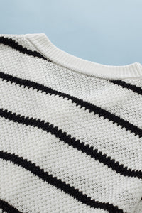 Vera White Stripe Sweater Tee