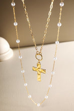 Wyndom Pearl and Cross Necklace
