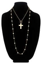 Wyndom Pearl and Cross Necklace