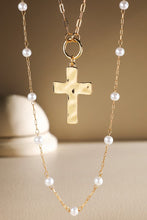 Wyndom Pearl and Cross Necklace