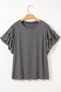 Xyla Ruffled Sleeve Top Curvy