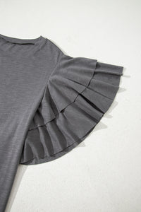 Xyla Ruffled Sleeve Top Curvy