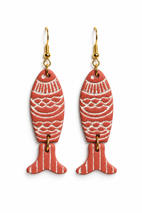 You're A Catch Clay Earrings